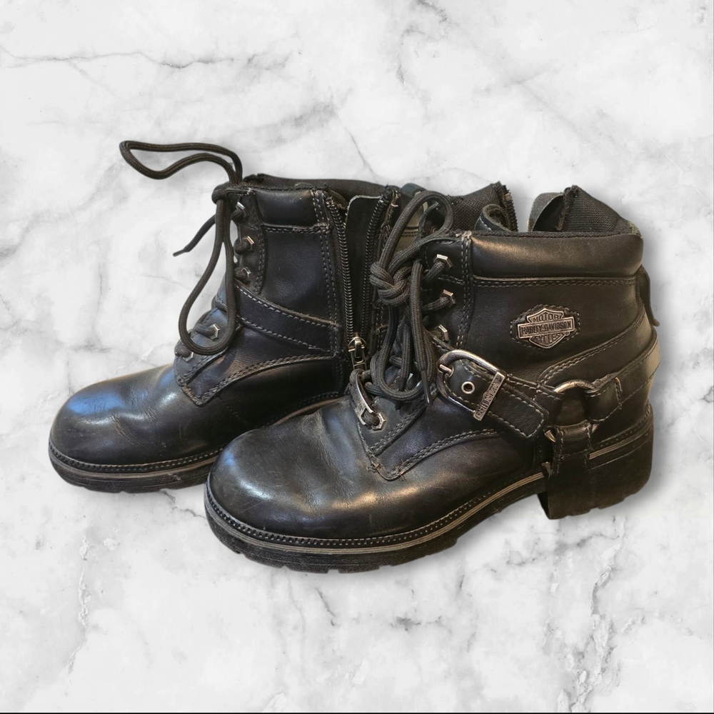 Harley-Davidson Black and Orange Label Boots